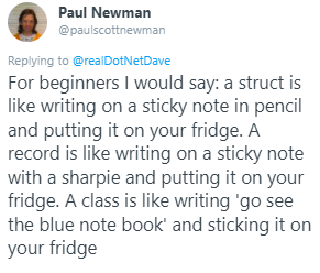 Classes, Structures, and Records, Oh My!